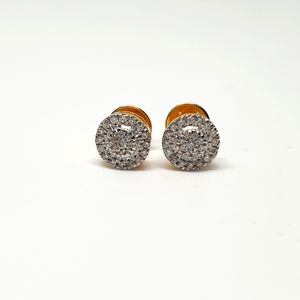 18K Gold & Natural Diamonds Stud Earrings For Women
